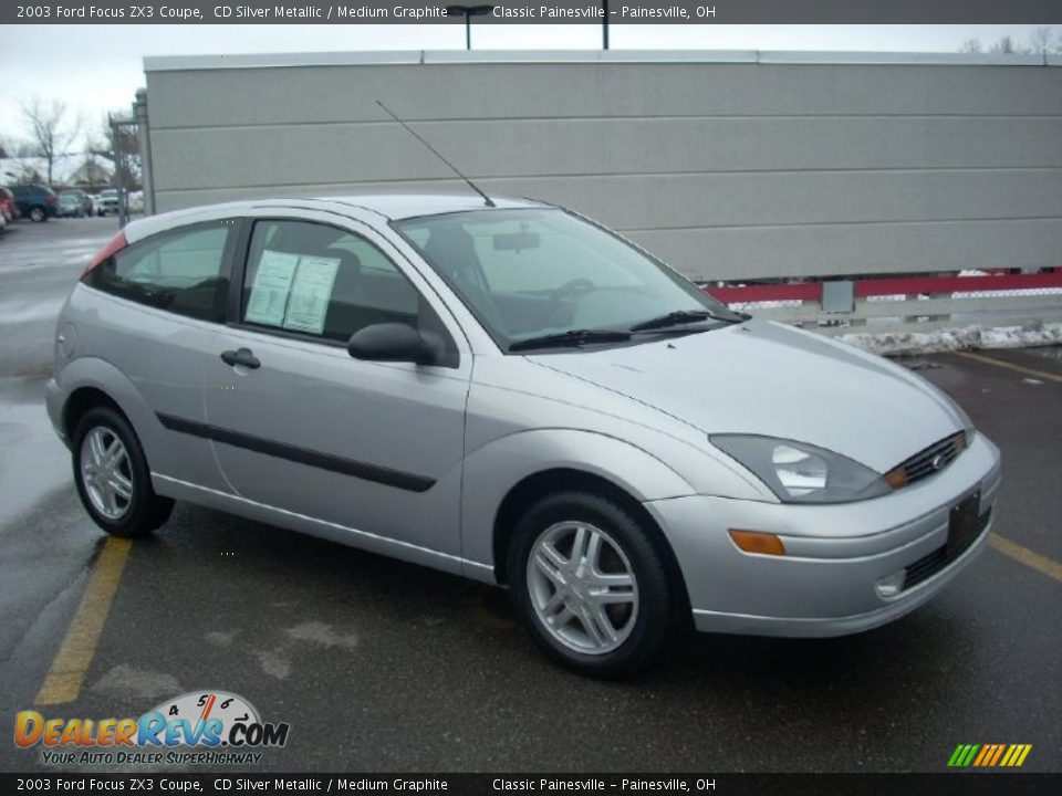 2003 Ford Focus ZX3 Coupe CD Silver Metallic / Medium Graphite Photo #1