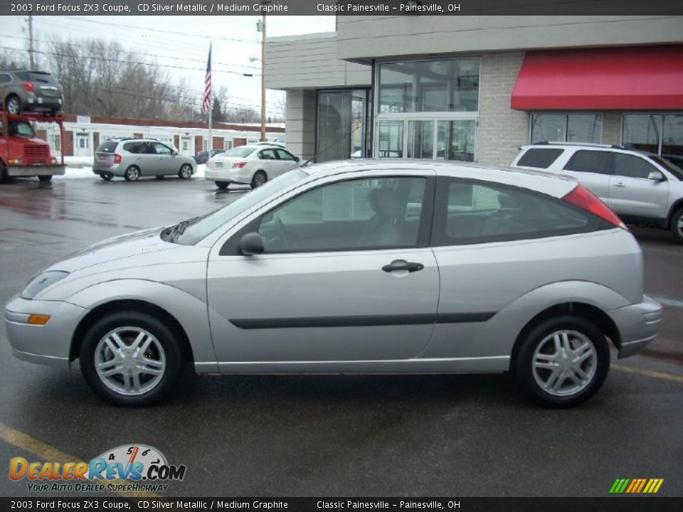 2003 Ford Focus ZX3 Coupe CD Silver Metallic / Medium Graphite Photo #4