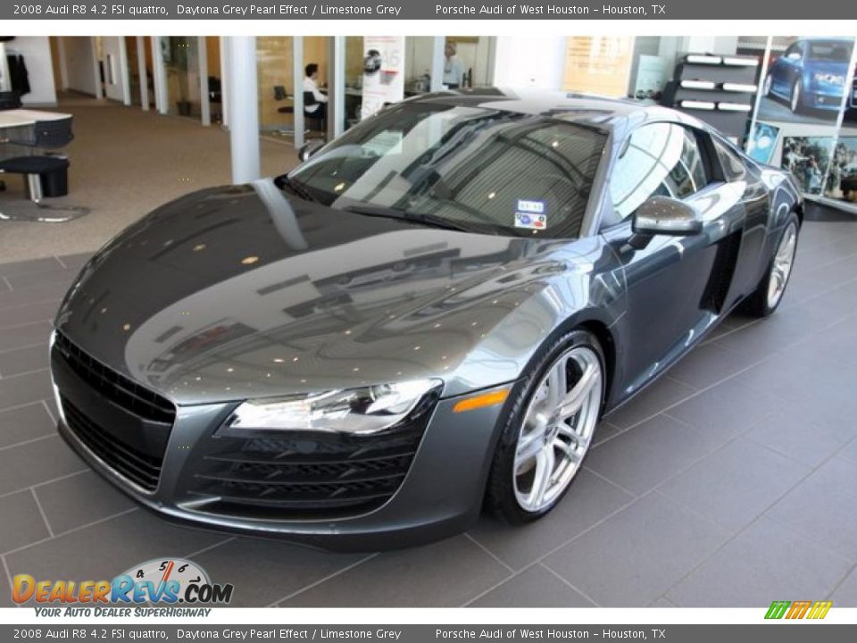 2008 Audi R8 4.2 FSI quattro Daytona Grey Pearl Effect / Limestone Grey Photo #13