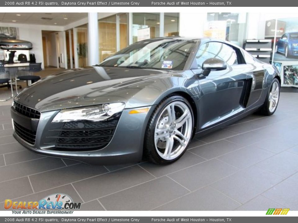 2008 Audi R8 4.2 FSI quattro Daytona Grey Pearl Effect / Limestone Grey Photo #15