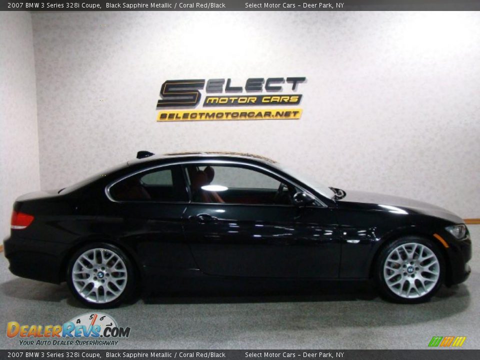 2007 BMW 3 Series 328i Coupe Black Sapphire Metallic / Coral Red/Black Photo #4