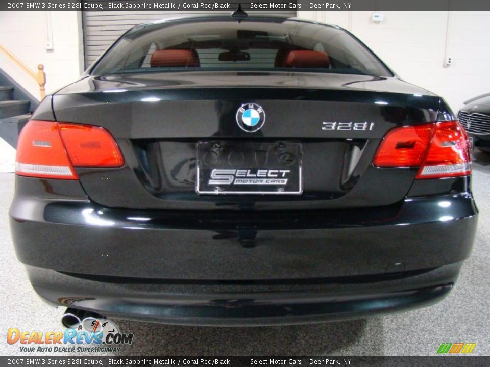 2007 BMW 3 Series 328i Coupe Black Sapphire Metallic / Coral Red/Black Photo #5
