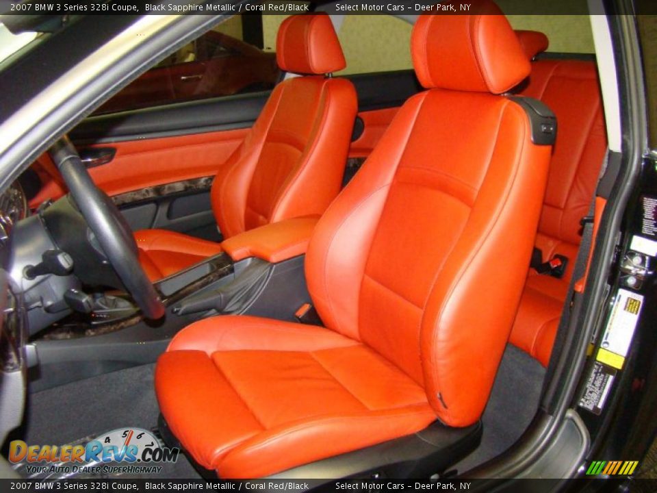 2007 BMW 3 Series 328i Coupe Black Sapphire Metallic / Coral Red/Black Photo #7