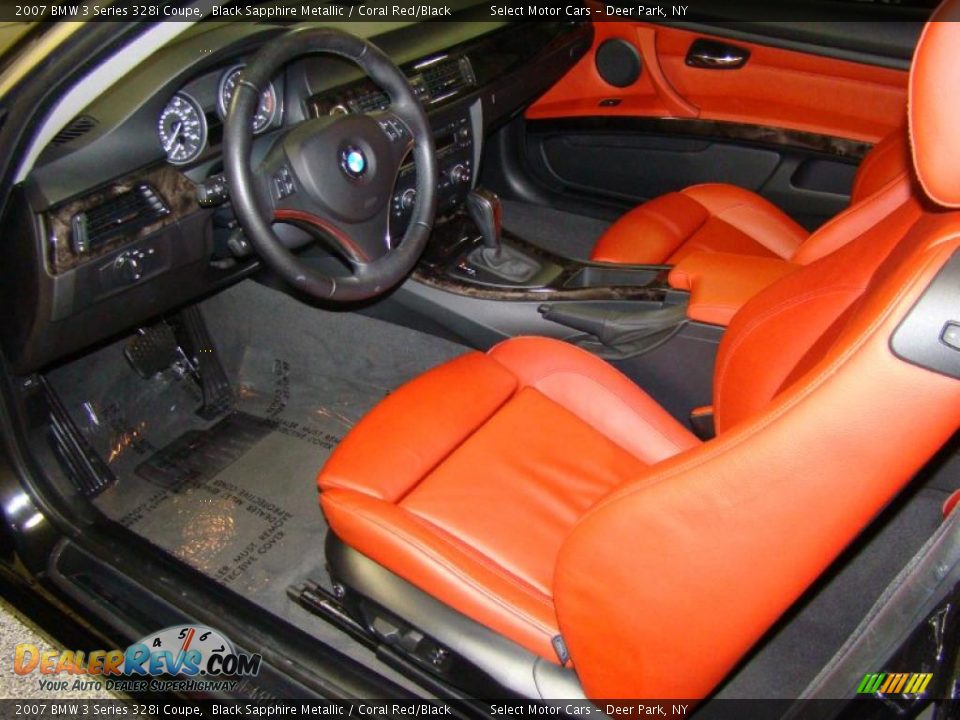 2007 BMW 3 Series 328i Coupe Black Sapphire Metallic / Coral Red/Black Photo #8