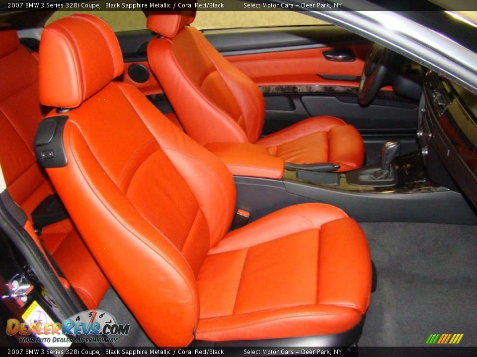 2007 BMW 3 Series 328i Coupe Black Sapphire Metallic / Coral Red/Black Photo #9