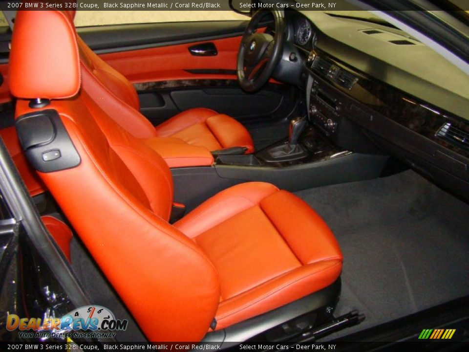 2007 BMW 3 Series 328i Coupe Black Sapphire Metallic / Coral Red/Black Photo #10