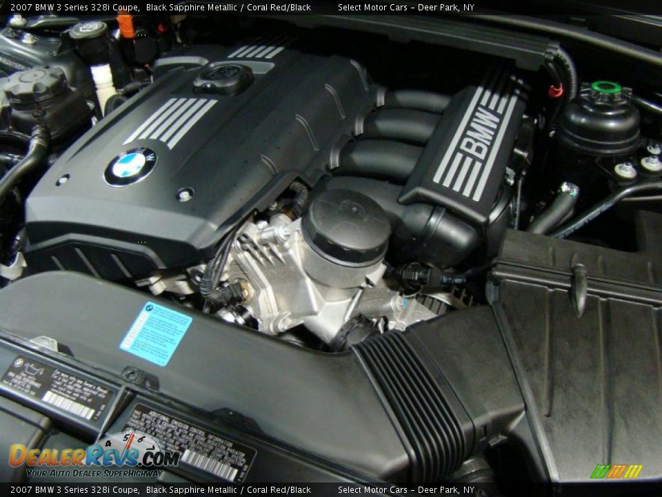 2007 BMW 3 Series 328i Coupe Black Sapphire Metallic / Coral Red/Black Photo #14