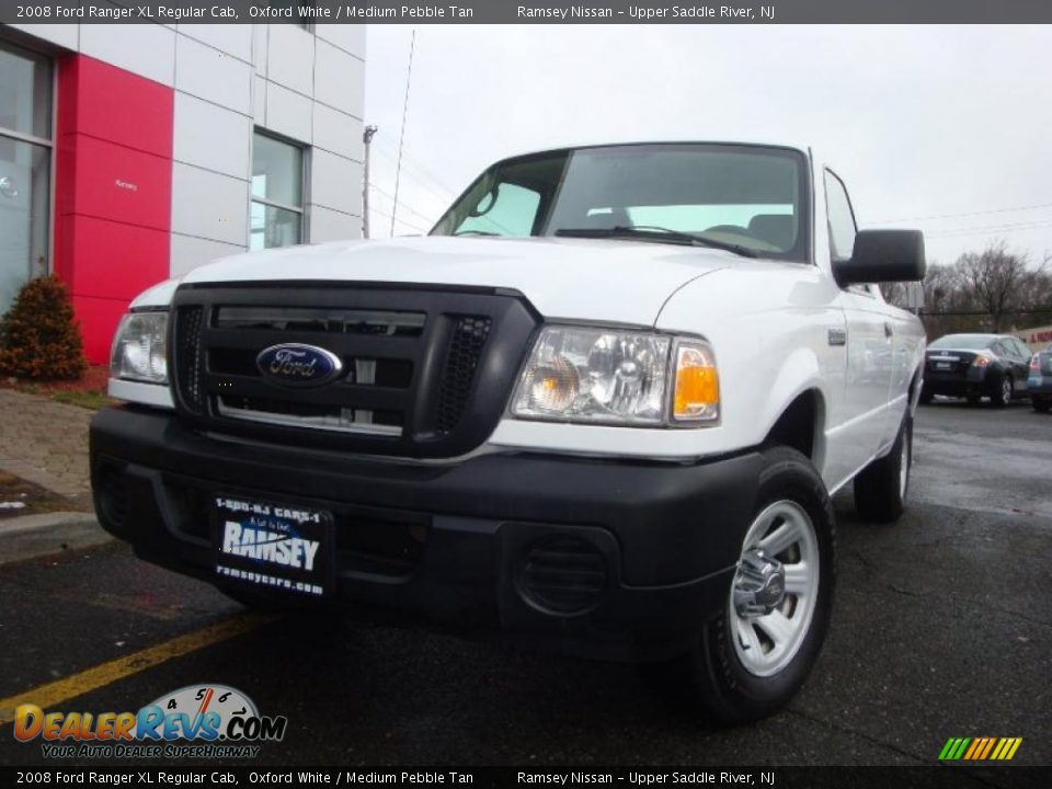 2008 Ford Ranger XL Regular Cab Oxford White / Medium Pebble Tan Photo #3