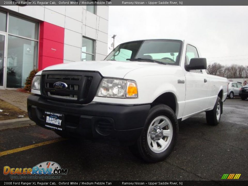 2008 Ford Ranger XL Regular Cab Oxford White / Medium Pebble Tan Photo #4