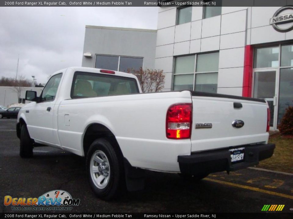 2008 Ford Ranger XL Regular Cab Oxford White / Medium Pebble Tan Photo #8