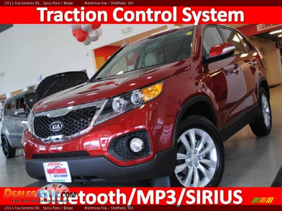 2011 Kia Sorento EX Spicy Red / Beige Photo #1