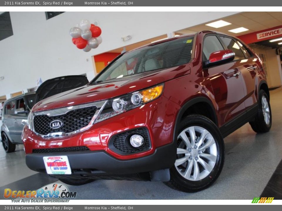 2011 Kia Sorento EX Spicy Red / Beige Photo #2
