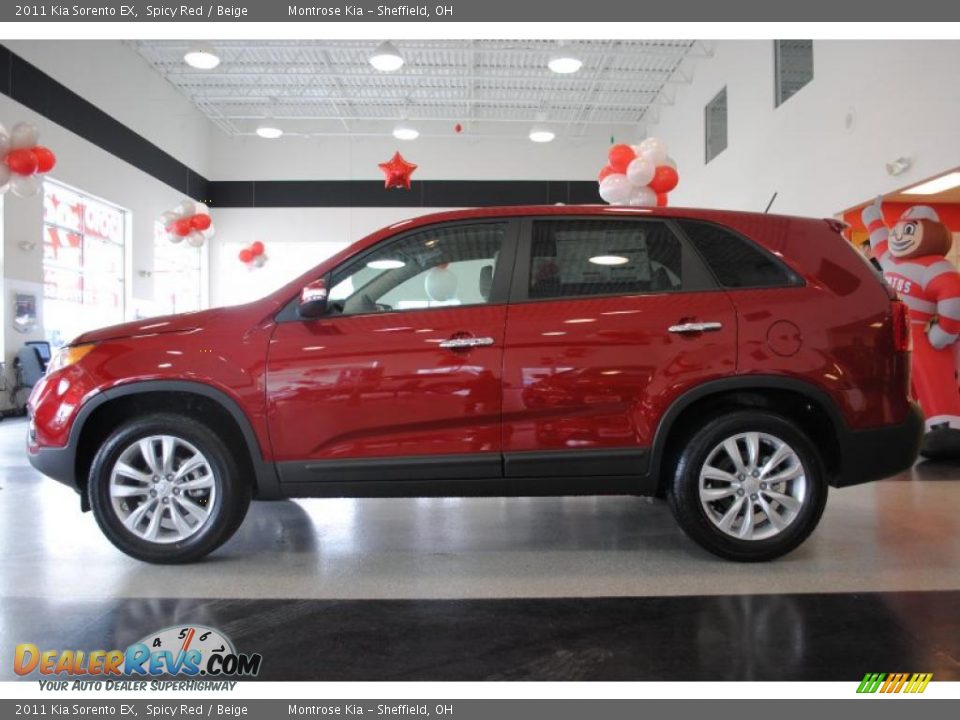 2011 Kia Sorento EX Spicy Red / Beige Photo #4