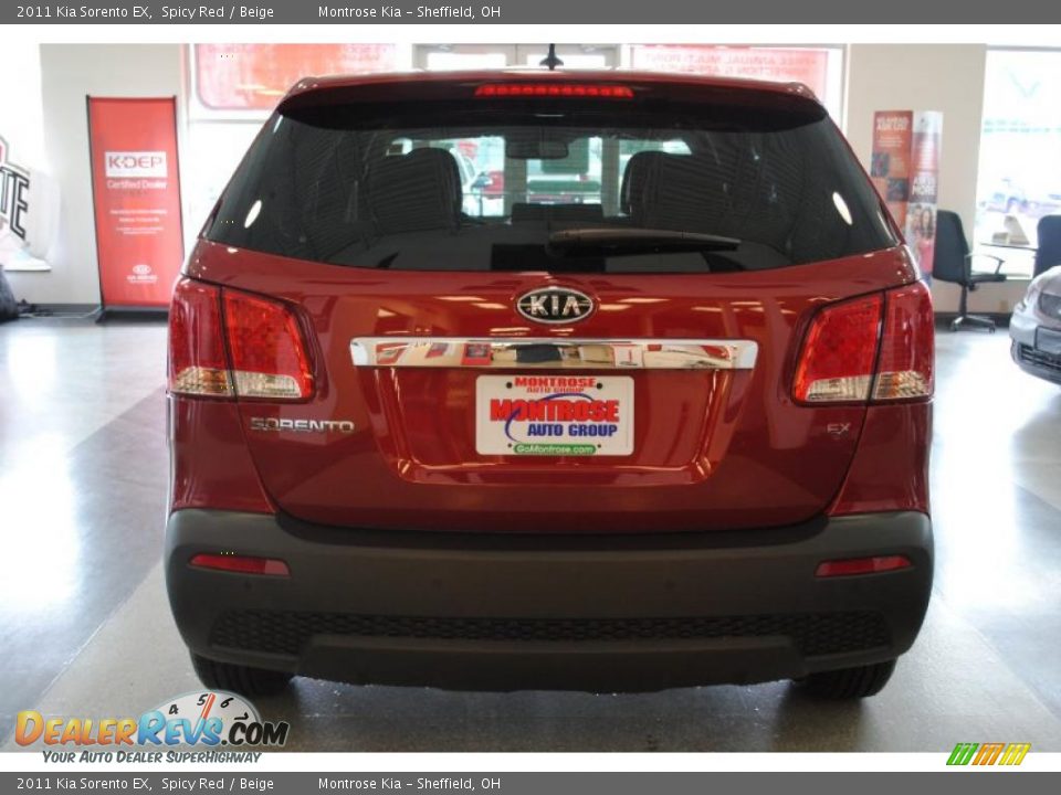 2011 Kia Sorento EX Spicy Red / Beige Photo #6