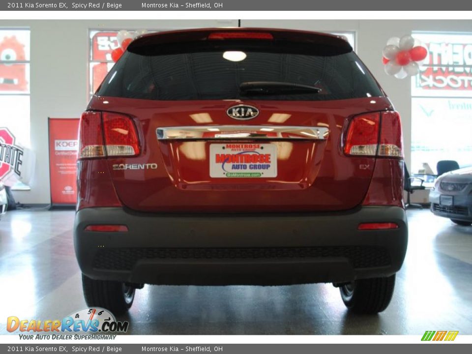2011 Kia Sorento EX Spicy Red / Beige Photo #7