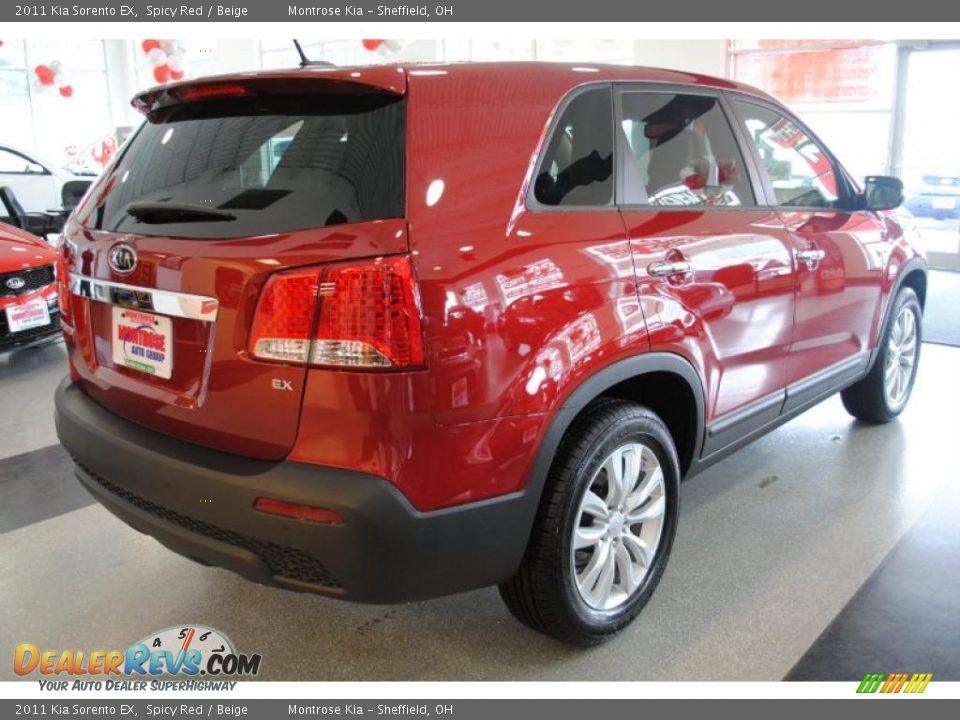 2011 Kia Sorento EX Spicy Red / Beige Photo #8