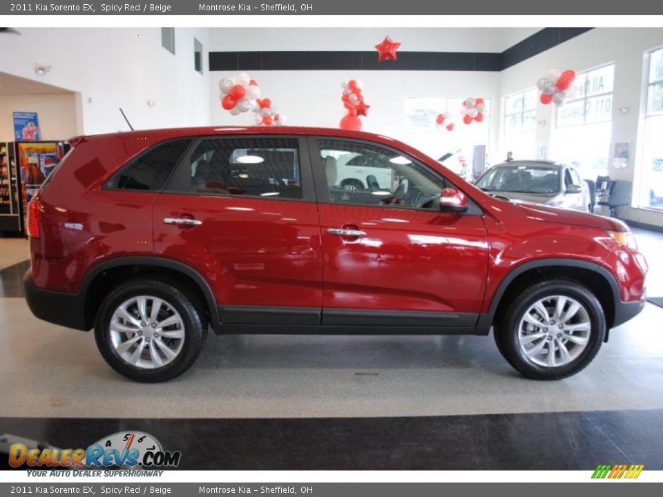 2011 Kia Sorento EX Spicy Red / Beige Photo #9