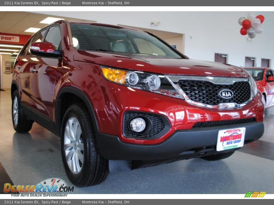 2011 Kia Sorento EX Spicy Red / Beige Photo #10
