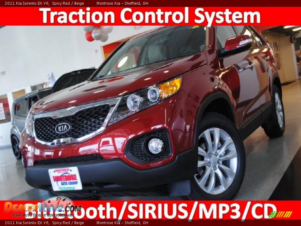 2011 Kia Sorento EX V6 Spicy Red / Beige Photo #1