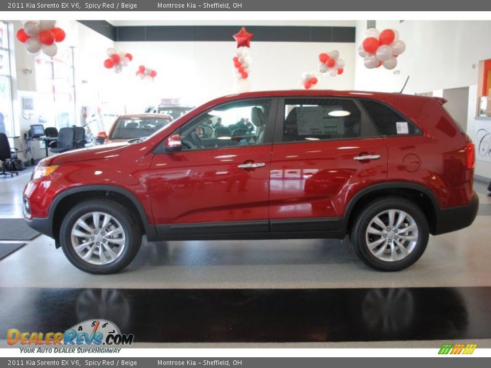 2011 Kia Sorento EX V6 Spicy Red / Beige Photo #4