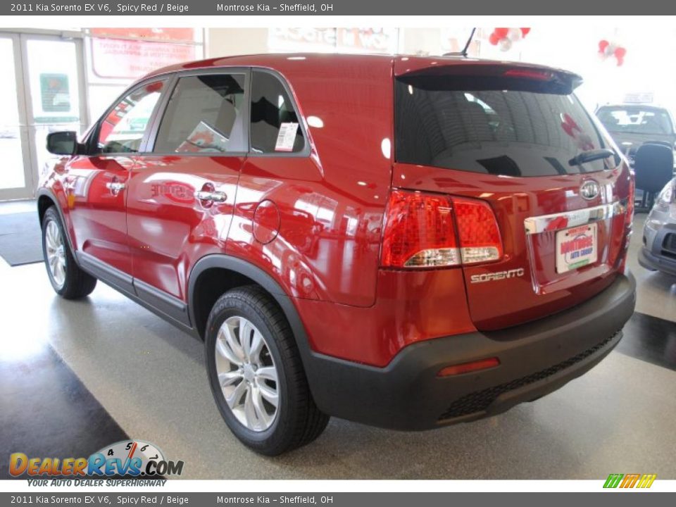2011 Kia Sorento EX V6 Spicy Red / Beige Photo #5