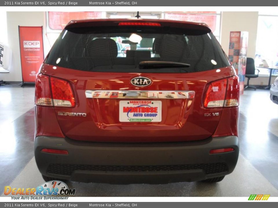2011 Kia Sorento EX V6 Spicy Red / Beige Photo #6