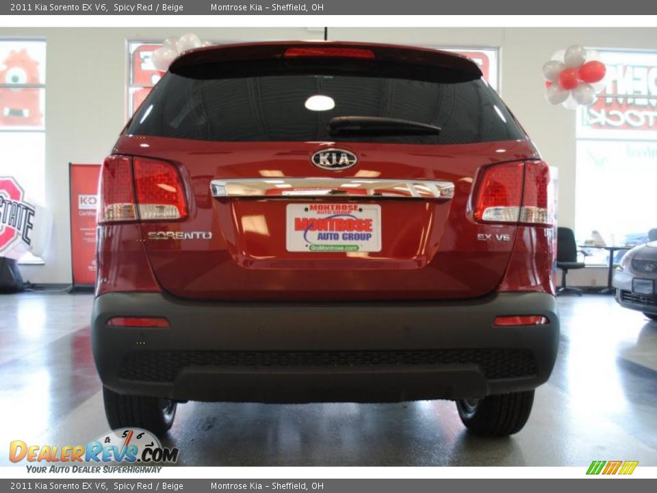 2011 Kia Sorento EX V6 Spicy Red / Beige Photo #7