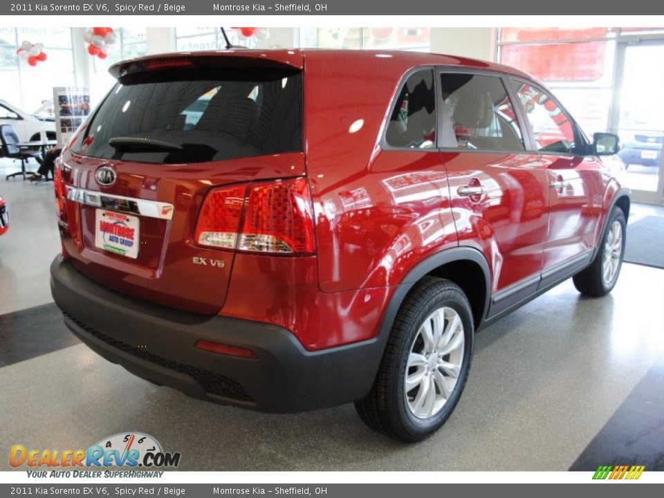 2011 Kia Sorento EX V6 Spicy Red / Beige Photo #8