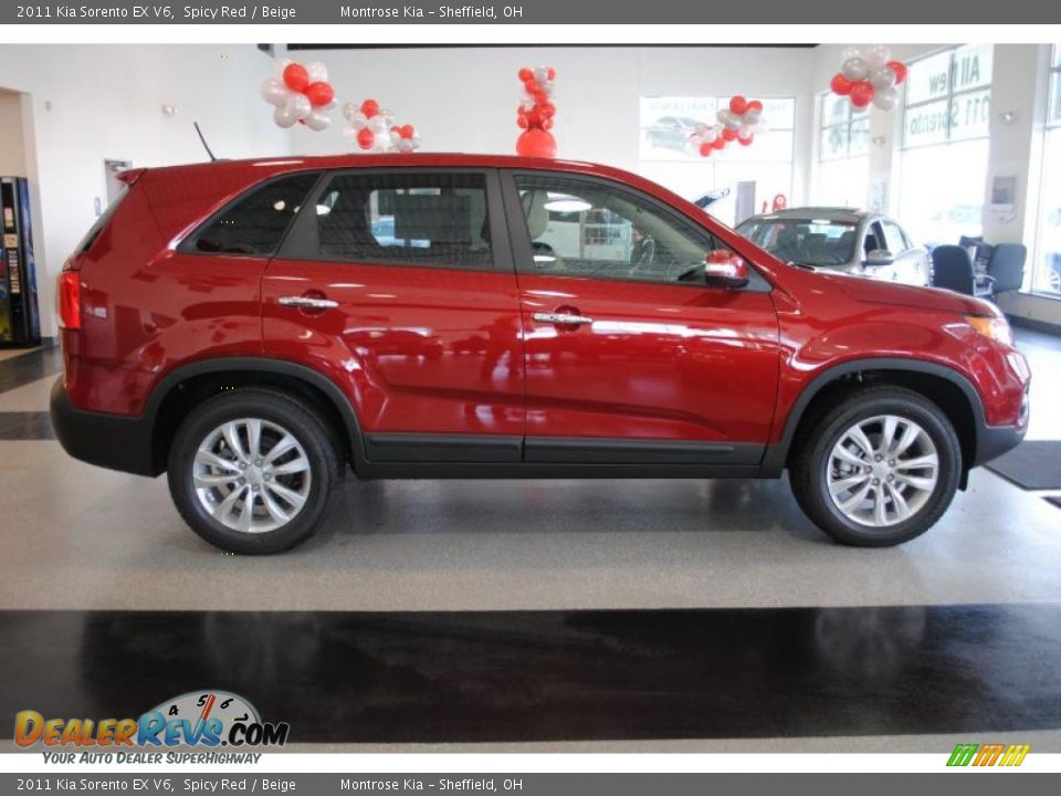 2011 Kia Sorento EX V6 Spicy Red / Beige Photo #9
