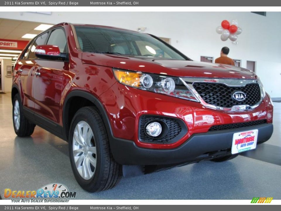2011 Kia Sorento EX V6 Spicy Red / Beige Photo #10
