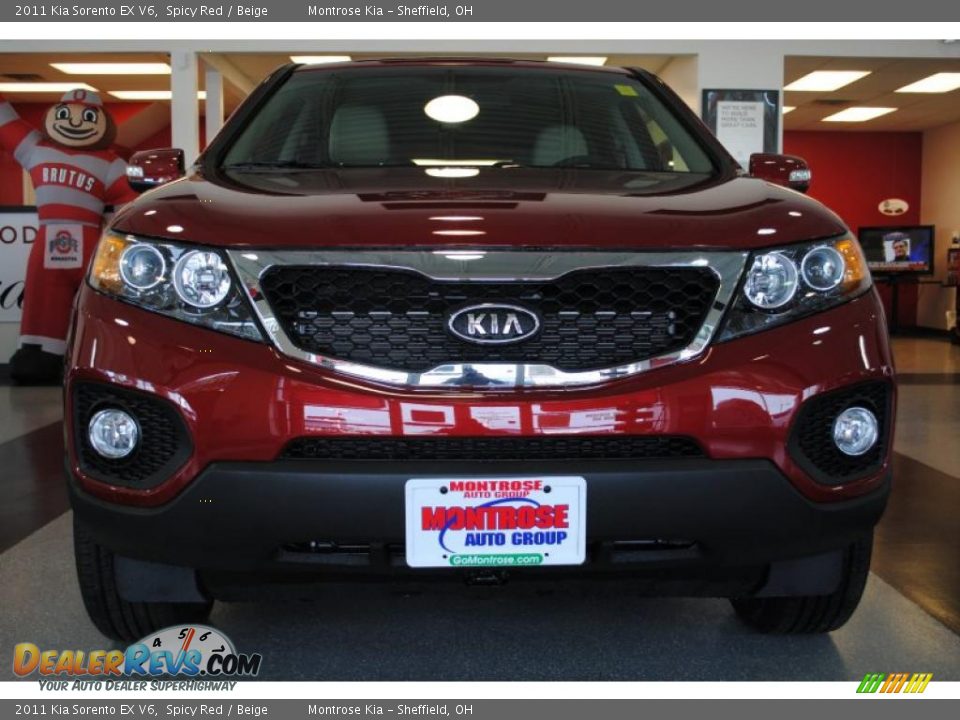 2011 Kia Sorento EX V6 Spicy Red / Beige Photo #12