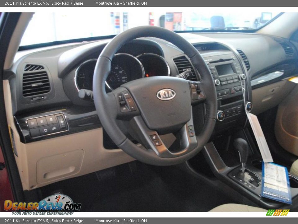 2011 Kia Sorento EX V6 Spicy Red / Beige Photo #14