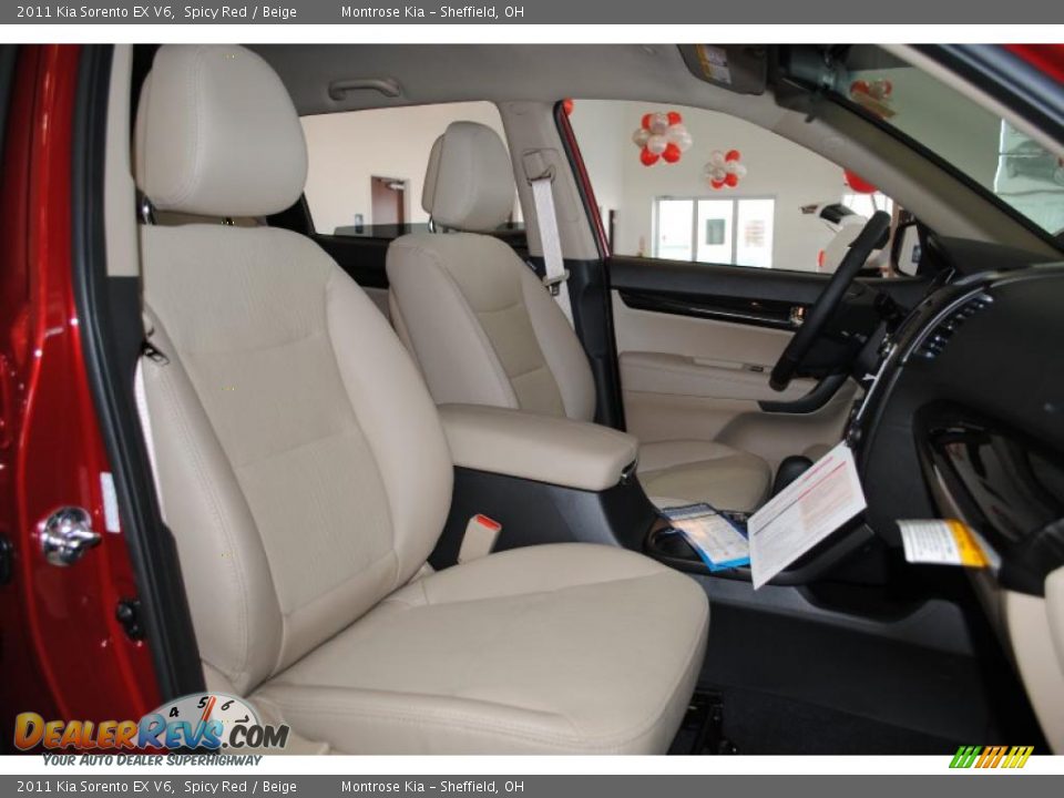 2011 Kia Sorento EX V6 Spicy Red / Beige Photo #25