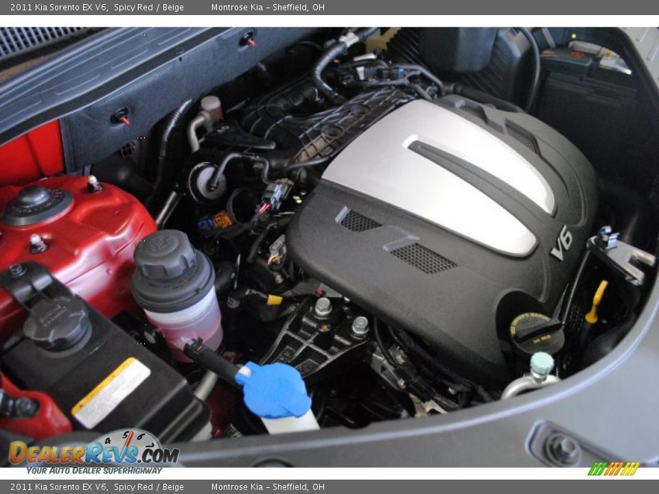 2011 Kia Sorento EX V6 Spicy Red / Beige Photo #28