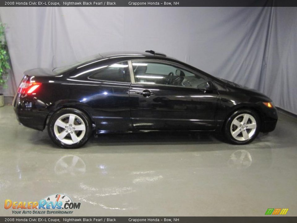 2008 Honda Civic EX-L Coupe Nighthawk Black Pearl / Black Photo #4