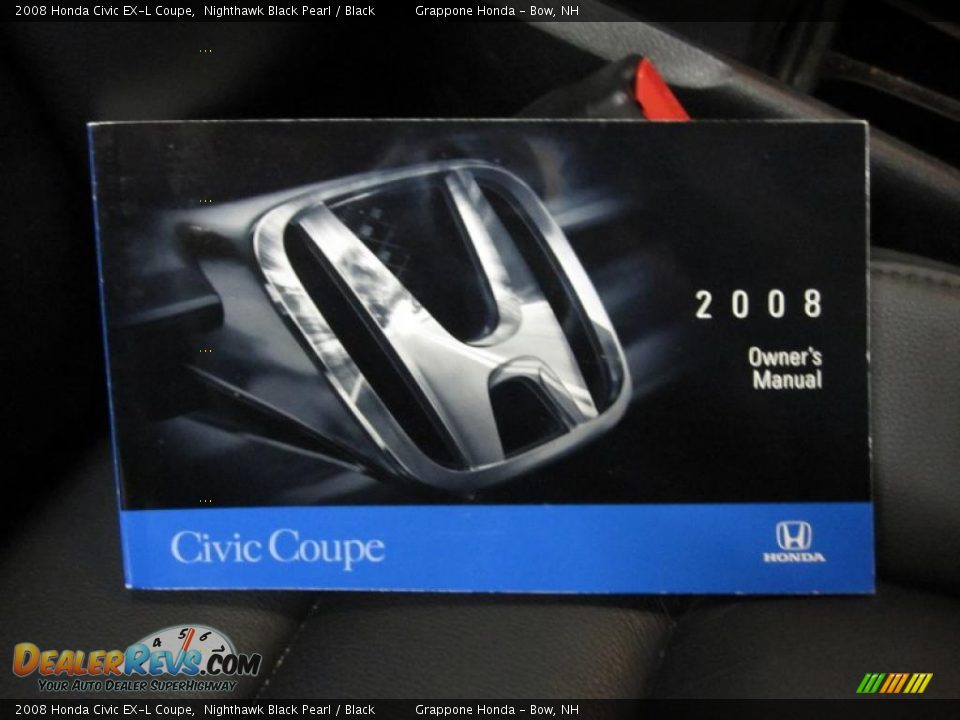 2008 Honda Civic EX-L Coupe Nighthawk Black Pearl / Black Photo #9