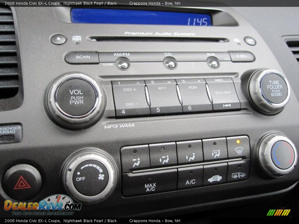 2008 Honda Civic EX-L Coupe Nighthawk Black Pearl / Black Photo #11