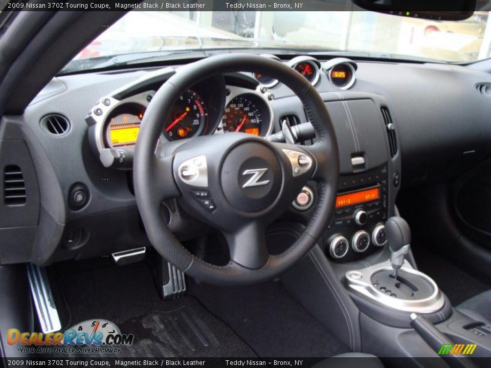 2009 Nissan 370Z Touring Coupe Magnetic Black / Black Leather Photo #17