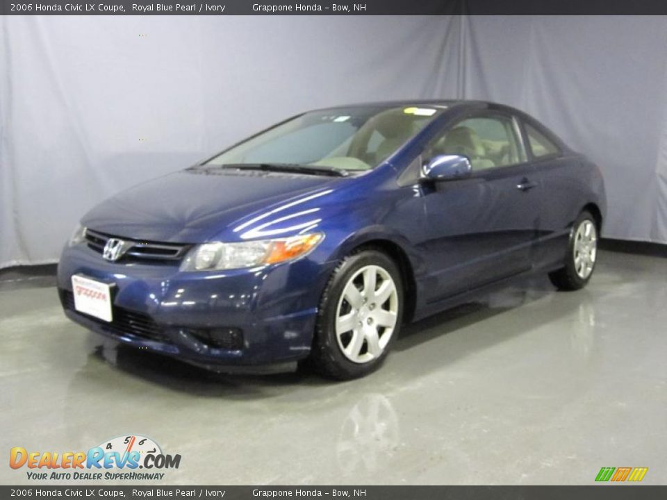 2006 Honda Civic LX Coupe Royal Blue Pearl / Ivory Photo #1