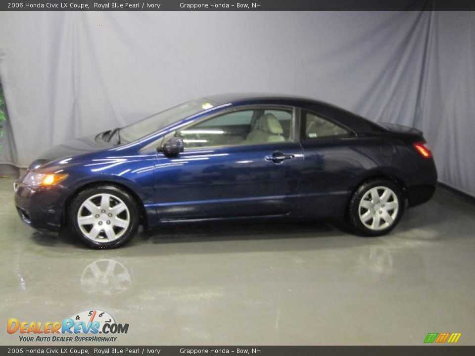 2006 Honda Civic LX Coupe Royal Blue Pearl / Ivory Photo #2