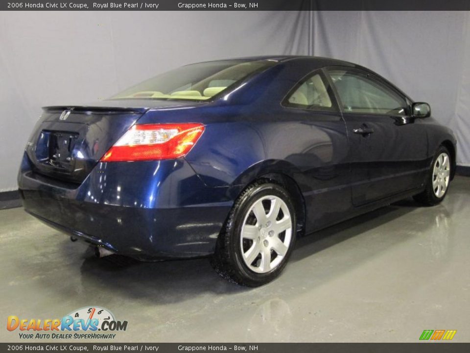 2006 Honda Civic LX Coupe Royal Blue Pearl / Ivory Photo #3