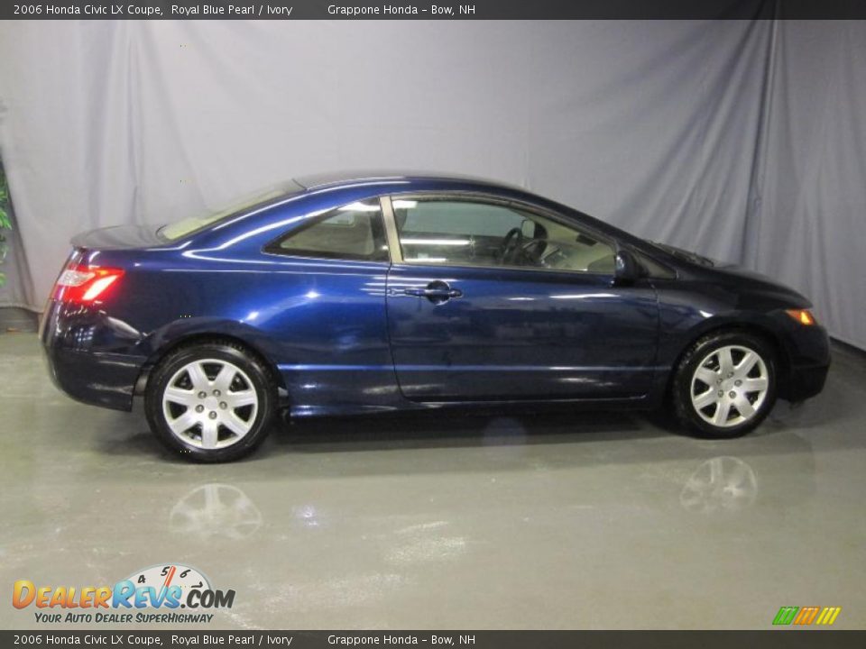 2006 Honda Civic LX Coupe Royal Blue Pearl / Ivory Photo #4