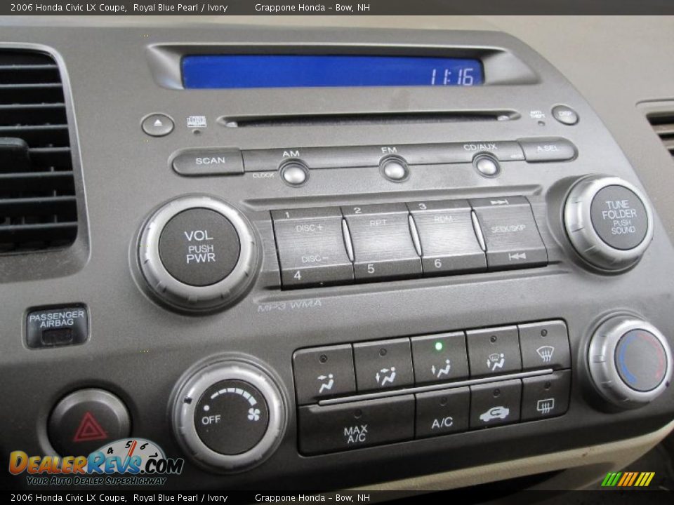 2006 Honda Civic LX Coupe Royal Blue Pearl / Ivory Photo #9