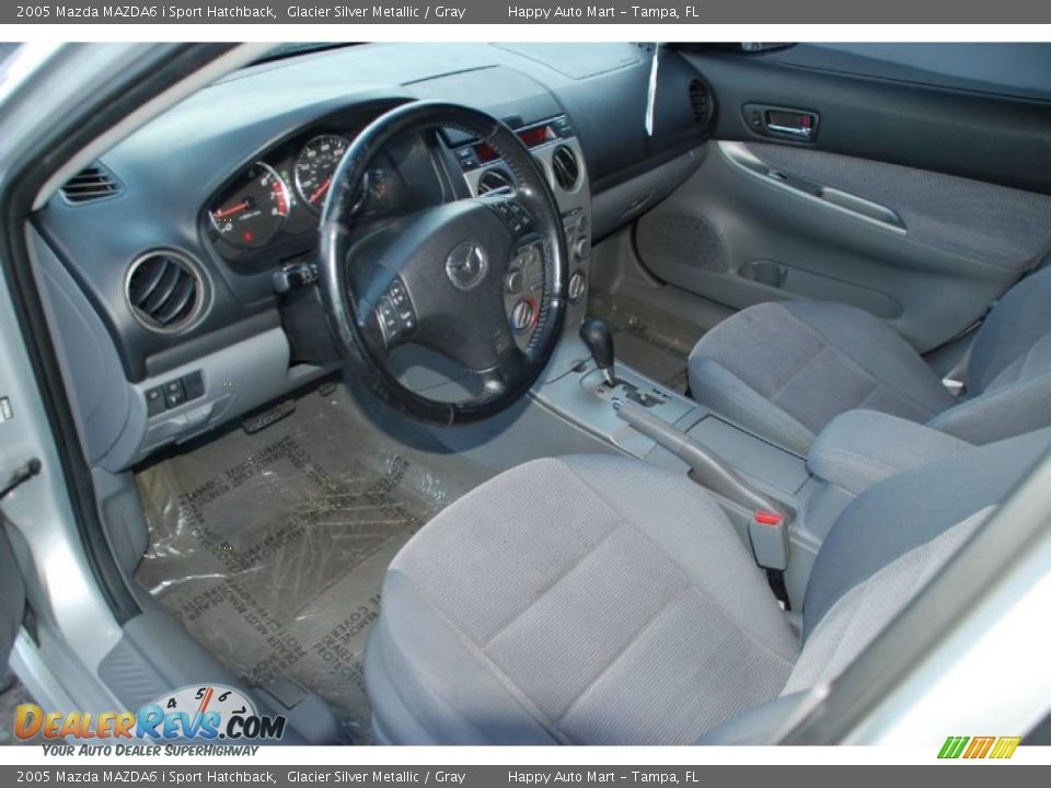 2005 Mazda MAZDA6 i Sport Hatchback Glacier Silver Metallic / Gray Photo #13