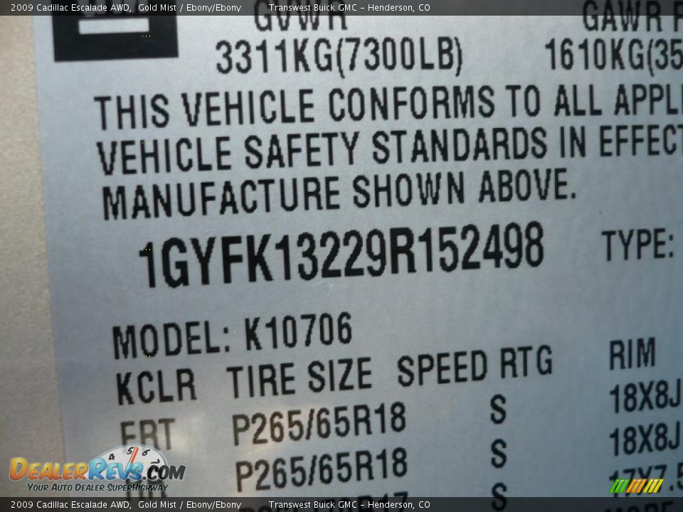 2009 Cadillac Escalade AWD Gold Mist / Ebony/Ebony Photo #26