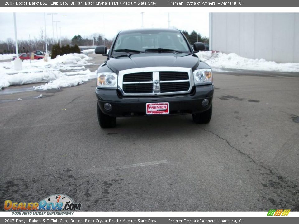 2007 Dodge Dakota SLT Club Cab Brilliant Black Crystal Pearl / Medium Slate Gray Photo #2