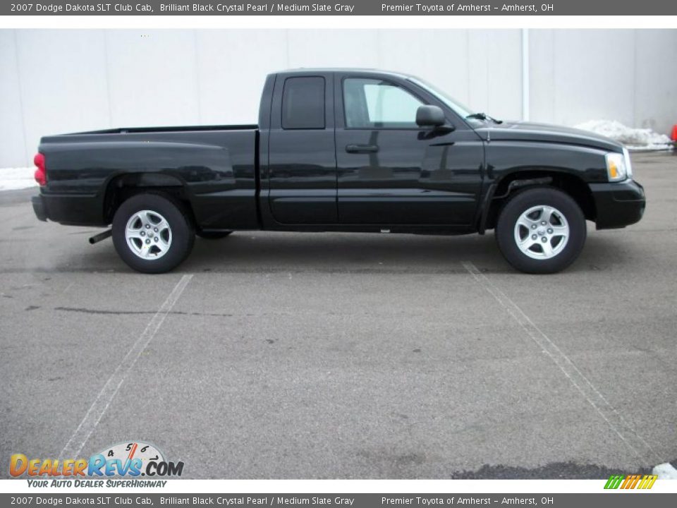 2007 Dodge Dakota SLT Club Cab Brilliant Black Crystal Pearl / Medium Slate Gray Photo #4