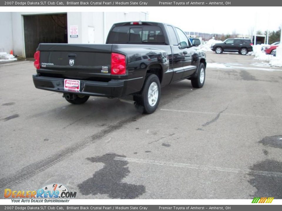 2007 Dodge Dakota SLT Club Cab Brilliant Black Crystal Pearl / Medium Slate Gray Photo #5