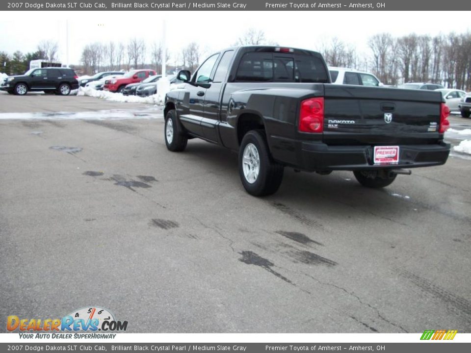 2007 Dodge Dakota SLT Club Cab Brilliant Black Crystal Pearl / Medium Slate Gray Photo #7