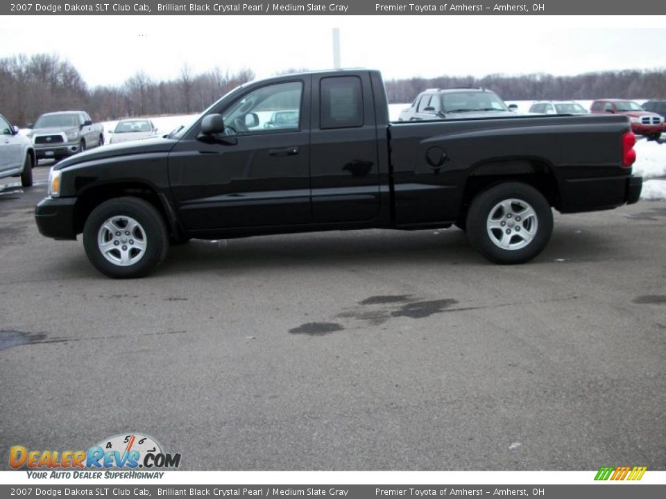 2007 Dodge Dakota SLT Club Cab Brilliant Black Crystal Pearl / Medium Slate Gray Photo #8